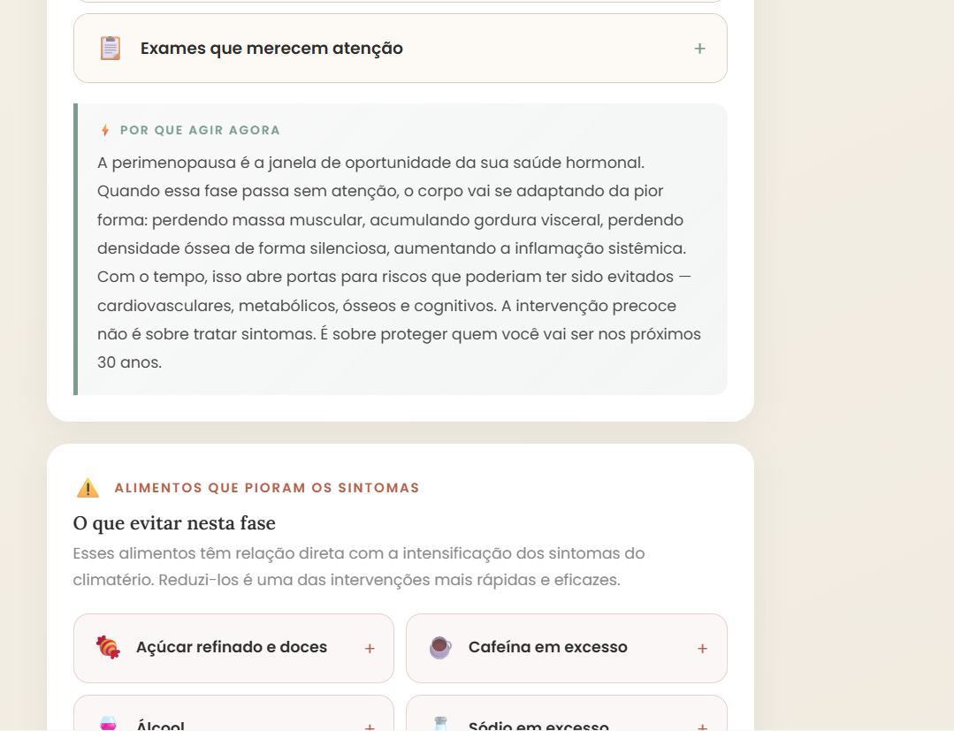 Orientações alimentares personalizadas no GPS da Menopausa