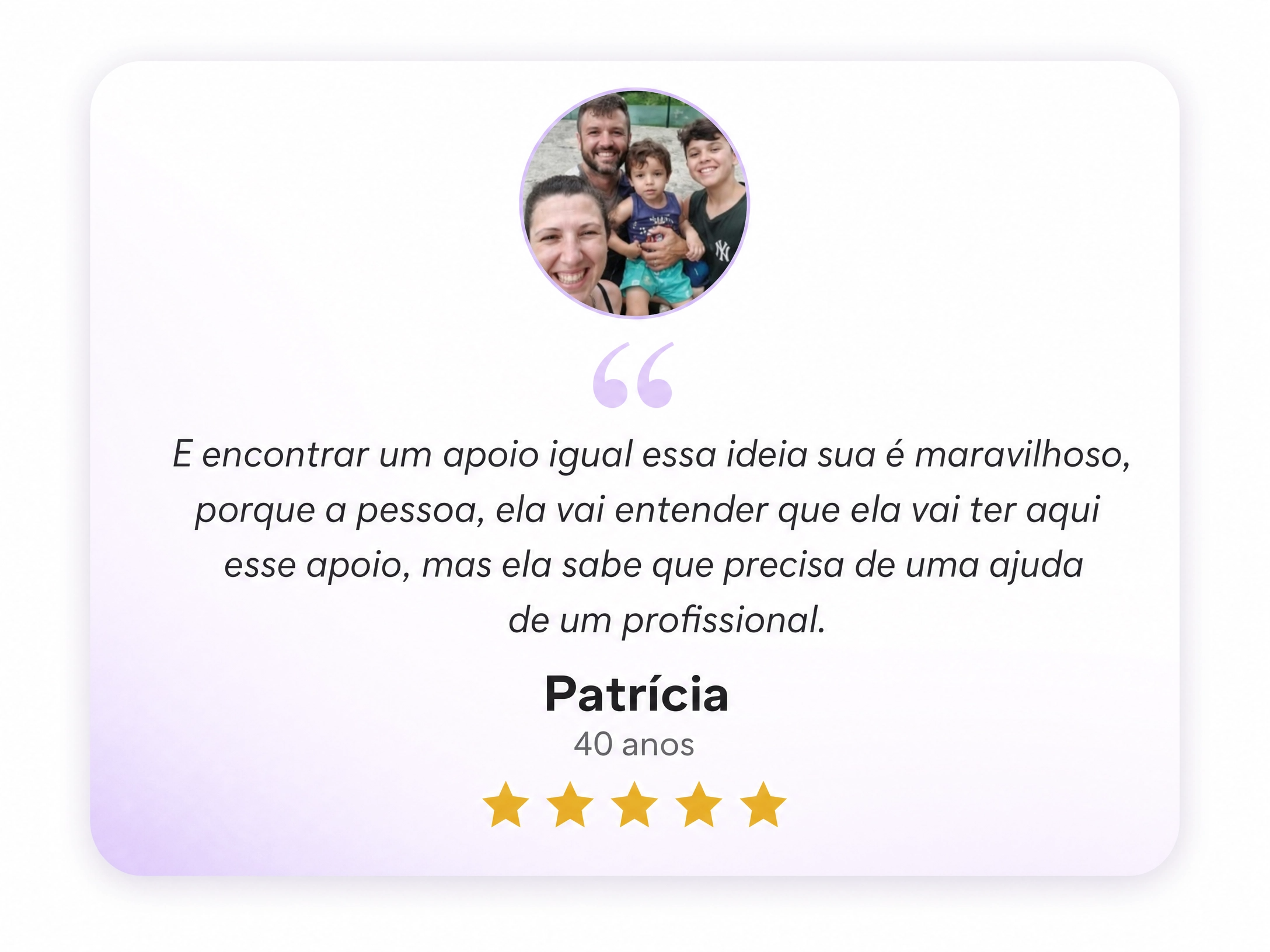 Depoimento Patrícia · 40 anos