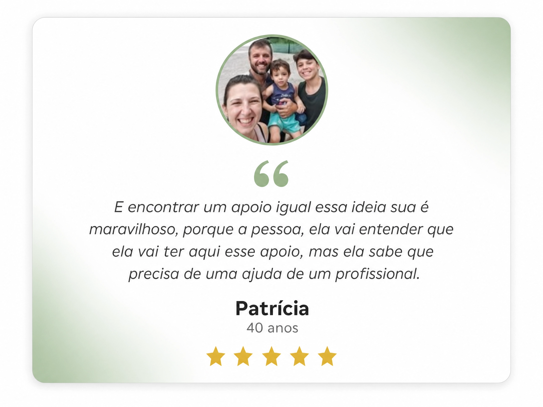 Depoimento Patrícia · 40 anos